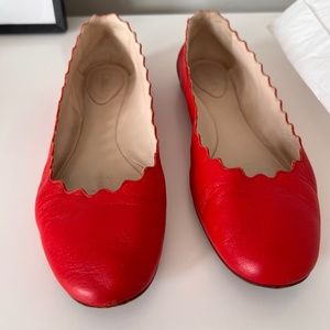 Chloe Lauren Scalloped Ballet Flats - 37.5 (7.5 US)